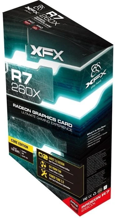 XFX Radeon R7 260X Core Edition, 1GB GDDR5, 2x DVI, HDMI, DP