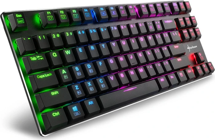 Sharkoon PureWriter TKL RGB, Kailh Choc LOW PROFILE RED, USB, US