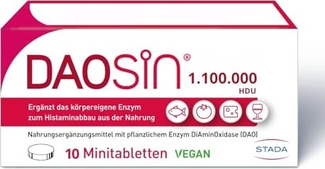 Daosin Vegan Tabletten bei Histaminunverträglichkeit, 10 St
