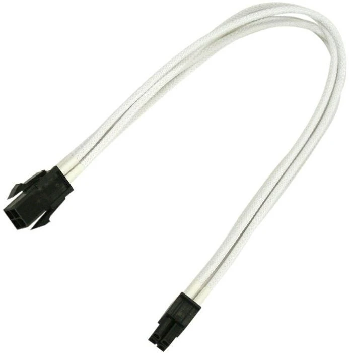 Nanoxia 4-Pin ATX12V Verlängerung 30cm, sleeved weiß