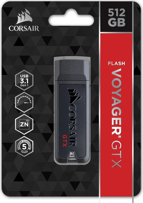 Corsair Flash Voyager GTX USB 3.1 Gen 1 512GB, USB-A, USB 3.2 Gen 1×1