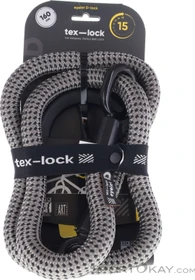tex-lock eyelet D-Lock 160cm Textilschloss, Schlüssel electric grey