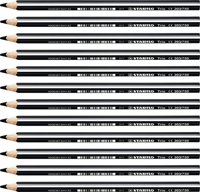STABILO Trio thick Buntstift schwarz, 12er-Pack