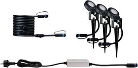 Paulmann Plug & Shine Sting Basisset 6.3W Gartenspot anthrazit, 3 Stück