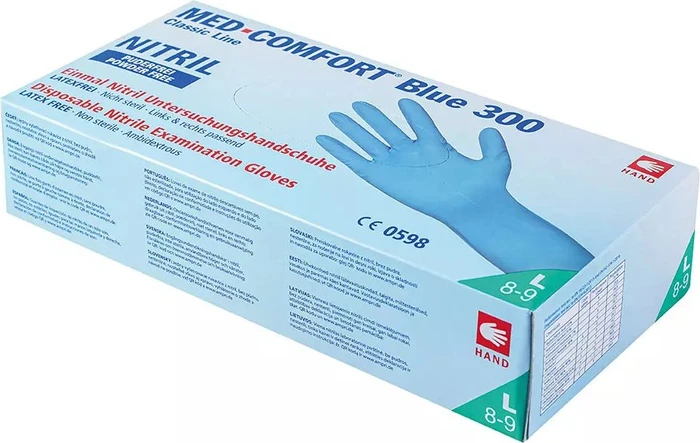 Ampri Med Comfort Blue 300mm Nitril Classic Einweghandschuhe XL, 100 Stück