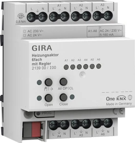 Gira KNX Heizungsaktor 6-fach Standard, 16A, 4TE REG, Schaltaktor (2139 00)