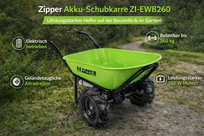Zipper ZI-EWB260 Akku-Motorschubkarre