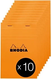 Rhodia Basics Notizblock N°14, 110x170mm, kariert, orange, 80 Blatt, 10er-Pack