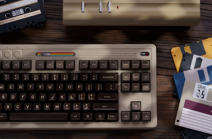 8BitDo Retro Mechanical Keyboard, C64 Edition, beige, Kailh Box V2 WHITE, USB/Bluetooth, US