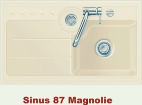 systemceram Sinus 87 Einbau Becken rechts magnolie