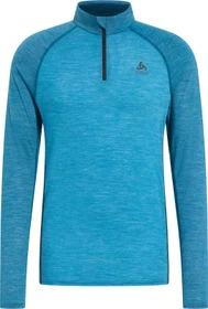 Odlo Performance Wool 150 Baselayer Halfzip Funktionsshirt langarm saxony blue/deep dive melange (Herren)
