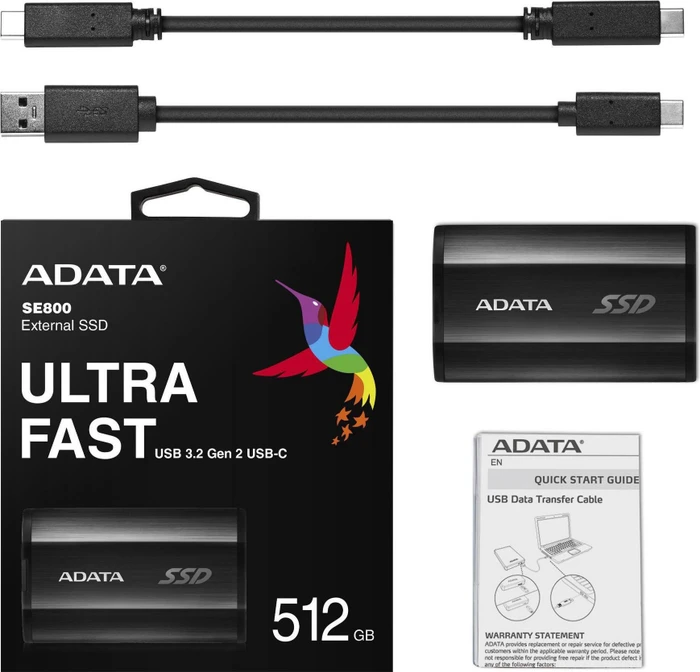 ADATA SE800, schwarz, 512GB, USB-C 3.1