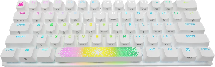 Corsair Gaming K70 PRO MINI Wireless, weiß, MX RGB RED, USB/Bluetooth, US