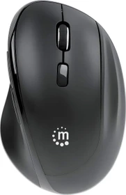 Manhattan Wireless Ergonomic Mouse with 2-in-1 USB Receiver, schwarz, USB (190237)