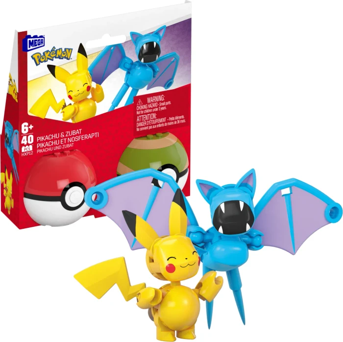 Mattel Mega Construx Pokémon Pokéball Pikachu & Zubat