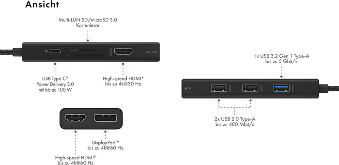 RaidSonic Icy Box IB-DK4011-CPD, USB-C 3.1 [Stecker]