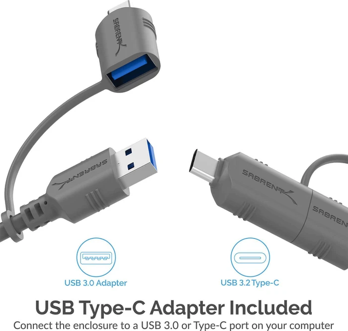 Sabrent NVMe PCIe M.2 M-Key Gehäuse, USB-C 3.1