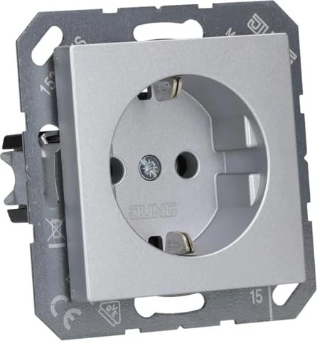 Jung Serie A Steckdose, aluminium