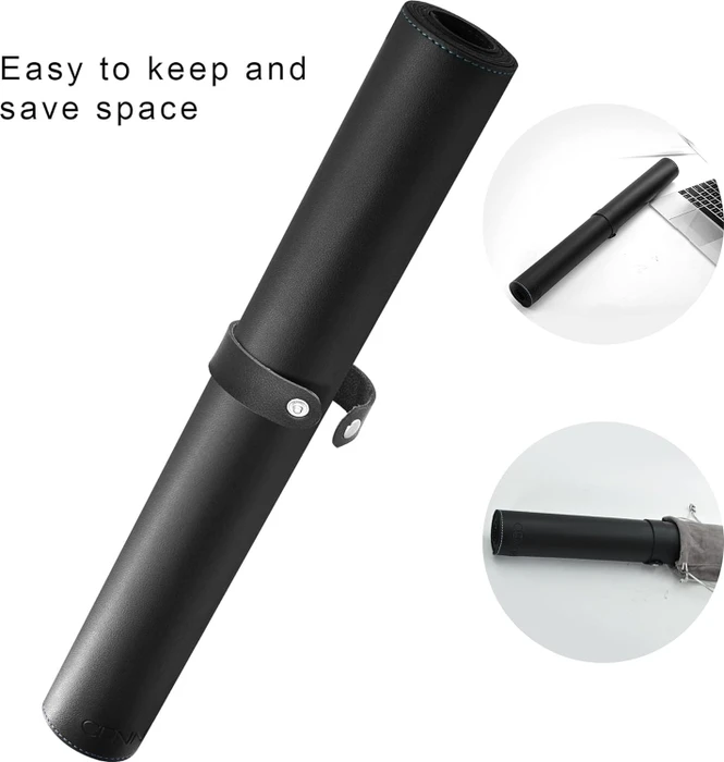 Cennbie Schreibtischunterlage Leder, Mauspad 4XL, 1500x600mm, schwarz