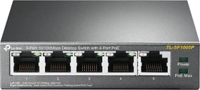 TP-Link TL-SF1000 Desktop Switch, 5x RJ-45, 60W PoE (TL-SF1005P)