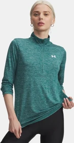 Under Armour Tech Twist Half Zip Funktionsshirt langarm rack green/white (Damen)