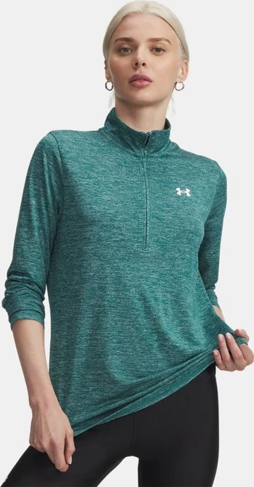 Under Armour Tech Twist Half Zip Funktionsshirt langarm rack green/white (Damen)