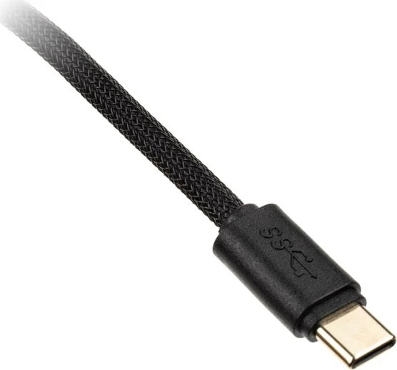 Ducky Premicord Spiralkabel USB-C auf USB-A, Tastaturkabel (Spiral-Textilkabel), 1.8m, Phantom Black