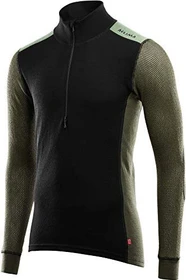 Aclima WoolNet Hybrid mockneck Funktionsshirt langarm jet black/olive night/dill (Herren)