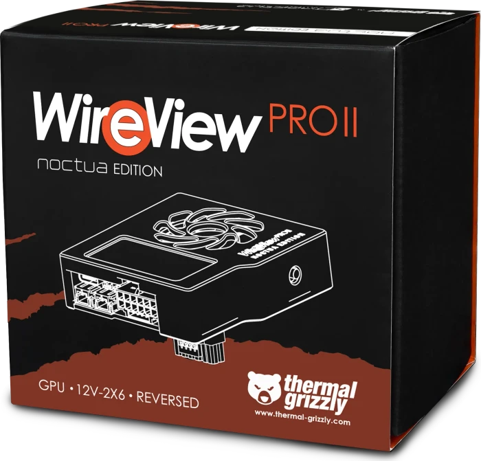 Thermal Grizzly WireView Pro II GPU, Noctua Edition, Reversed, 90°, 12V-2x6, Sense-Pins an der Unterseite