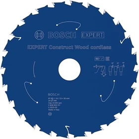 Bosch Professional Construct Wood Cordless Kreissägeblatt 24Z, 190x1x20mm, 1 Stück
