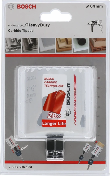 Bosch Professional Endurance for Heavy Duty HM Lochsäge, 64mm, 1 Stück
