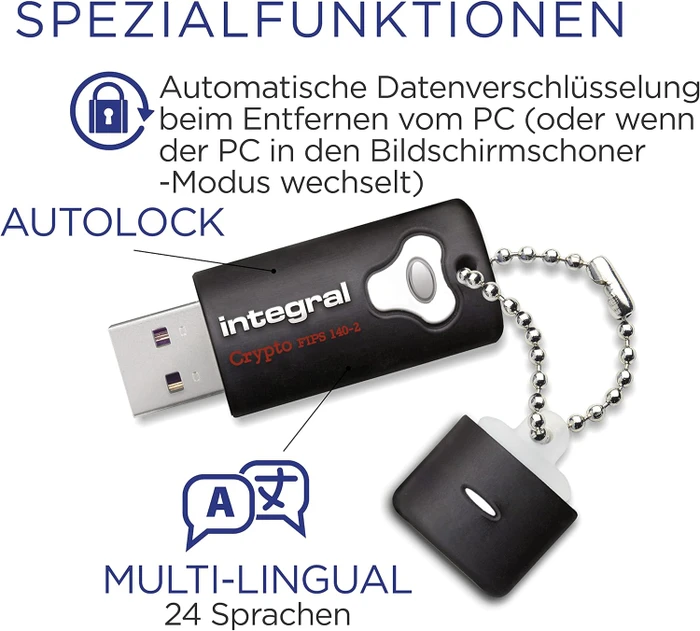 Integral Crypto Drive FIPS 140-2 16GB, USB-A, USB 3.2 Gen 1×1