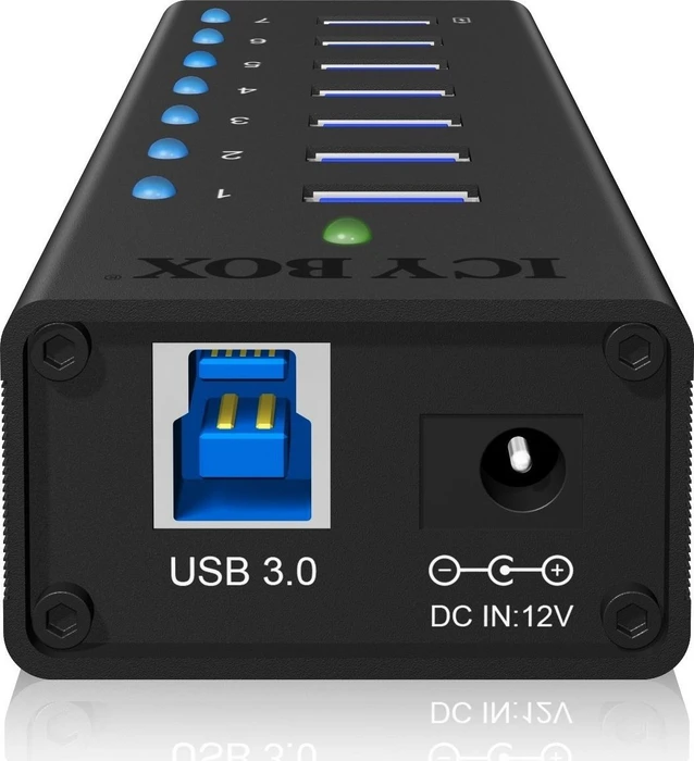 RaidSonic Icy Box IB-AC618 USB-Hub, 7x USB-A 3.0, USB-B 3.0 [Buchse]