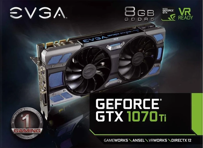 EVGA GeForce GTX 1070 Ti FTW2 Gaming, 8GB GDDR5, DVI, HDMI, 3x DP