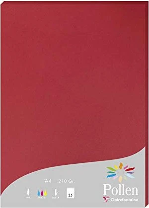 Clairefontaine Pollen Universalpapier kirschrot, A4, 210g/m², 25 Blatt