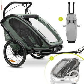 Hauck Bike N Walk Duo Fahrradanhänger dark green