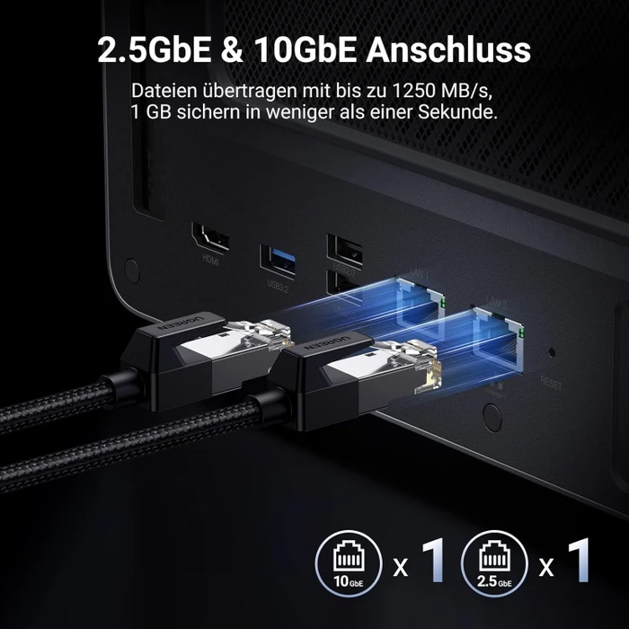 Ugreen NASync DXP6800 Plus, 8GB RAM, 1x RJ-45 10GBase-T, 1x RJ-45 2.5GBase-T