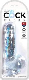 Pipedream King Cock 6" Cock with Balls clear