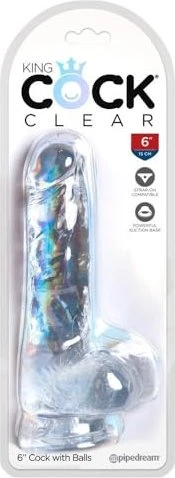 Pipedream King Cock 6" Cock with Balls clear