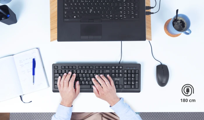 Trust Primo Tastatur & Maus Set, USB, DE