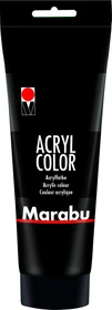Marabu Acryl Color Acrylfarbe, schwarz, 225ml