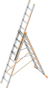 Layher Topic 1040 Alu 3-tlg. Teleskop-Mehrzweckleiter, 3x 8 Stufen