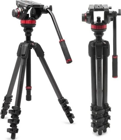 Manfrotto 055 Carbon Video-Stativ + 502 Fluidkopf
