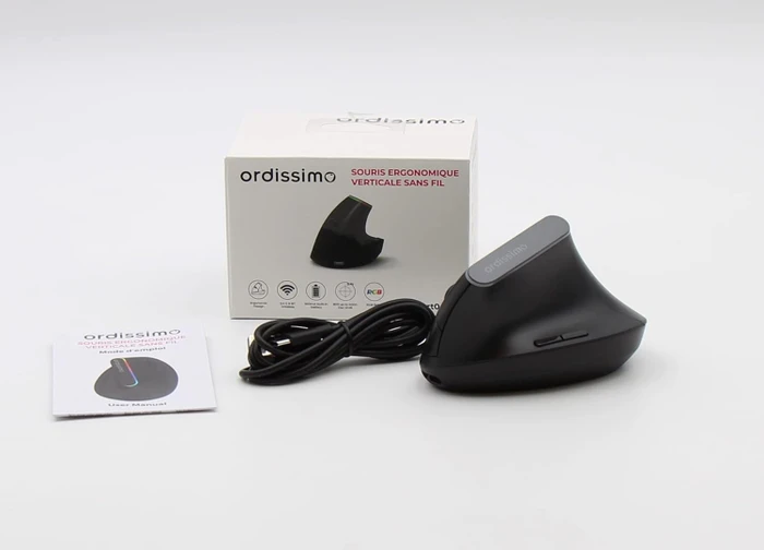 Ordissimo Ergonomic Vertical Wireless Mouse schwarz, USB