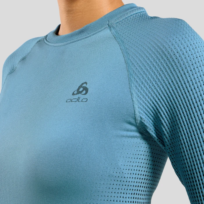 Odlo Performance Warm Eco Funktionsshirt langarm provincial blue (Damen)