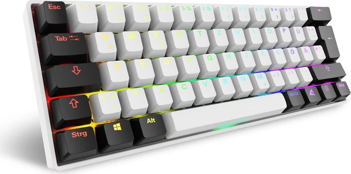 Sharkoon Skiller SGK50 S4 Gen2, White, LEDs RGB, hot-swap, Gateron YELLOW, USB, DE