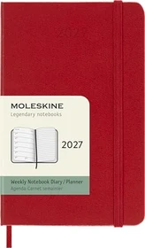 Moleskine Wochen-Notizkalender 1 Woche/1 Seite 2027, A6, Hardcover, rot