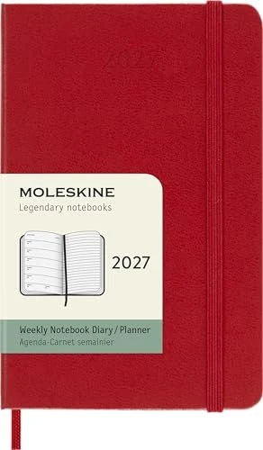 Moleskine Wochen-Notizkalender 1 Woche/1 Seite 2027, A6, Hardcover, rot