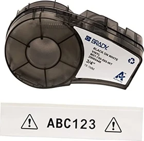 Brady All Weather Vinyl Beschriftungsband, 19.1mm, schwarz/weiß