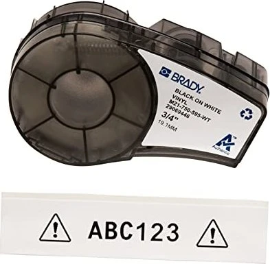 Brady All Weather Vinyl Beschriftungsband, 19.1mm, schwarz/weiß